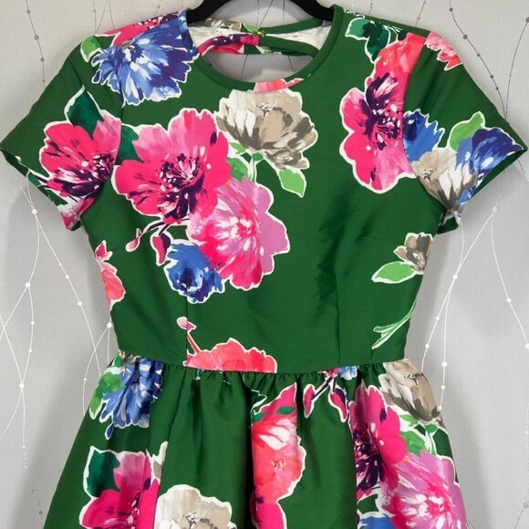 Kate Spade Green Stelli Floral Short Sleeve Dress $398 - Picture 7 of 14